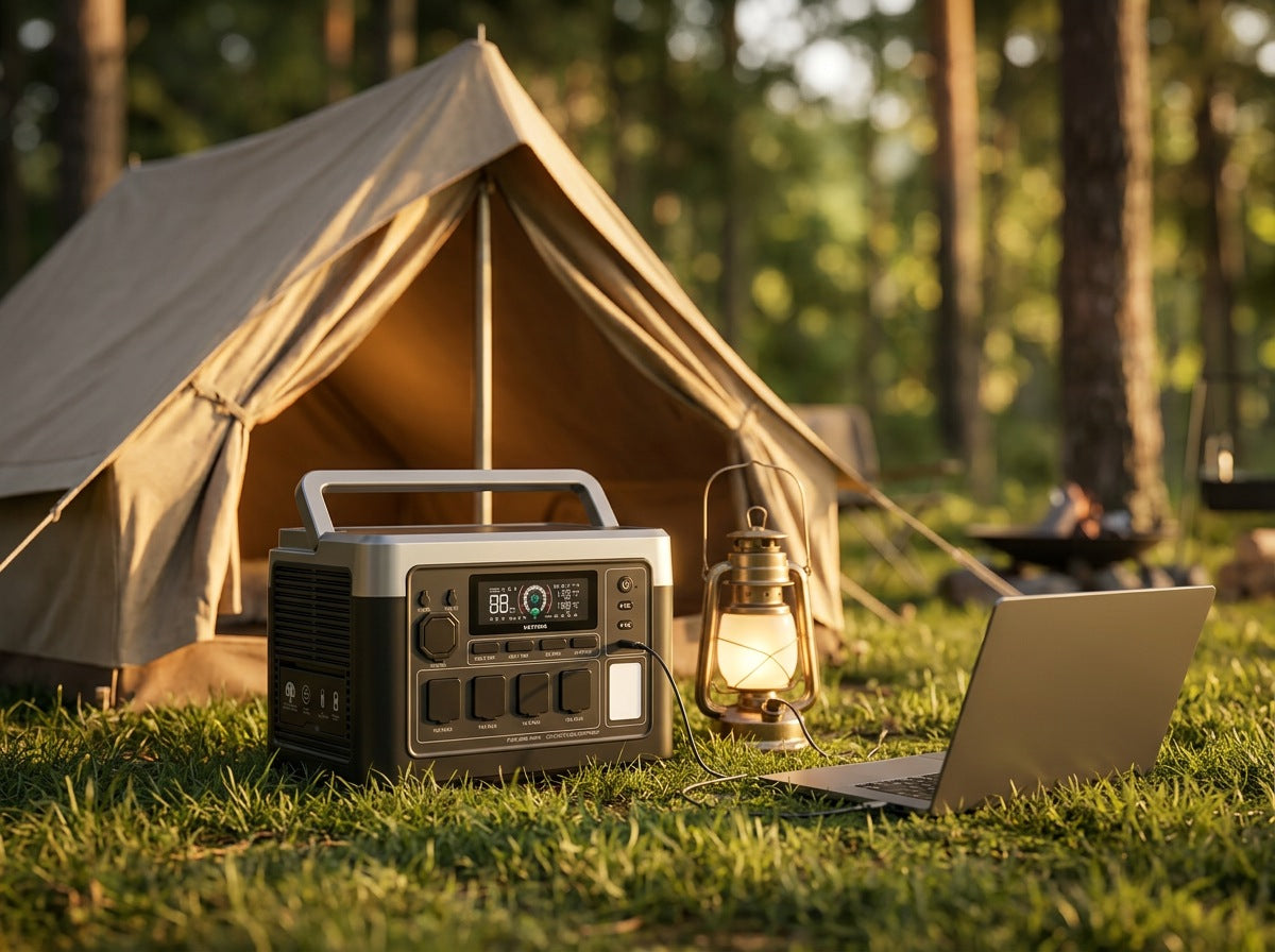 Station électrique Kaptrio Power 1000 au camping en forêt